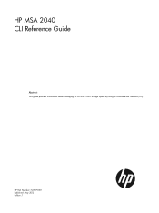 HP MSA 2040 HP MSA 2040 CLI Reference Guide (723979-001, June 2013)
