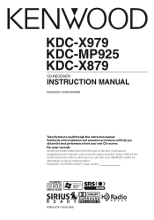 Kenwood KDC-X879 Instruction Manual