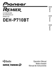 Pioneer DEH-P710BT Owner's Manual