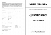 Pyle PAD10MXU User Manual