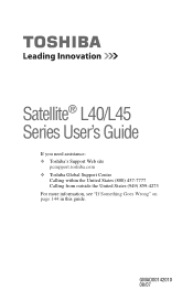 Toshiba L45-S7423 User's Guide for Satellite L45 Series
