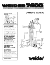 Weider 7400 Weight English Manual