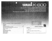 Yamaha K-600 Owner's Manual