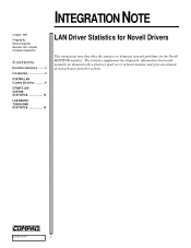 Compaq ProLiant 5500 LAN Driver Statistics for Novell Drivers