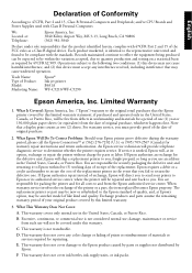 Epson WorkForce Pro WF-C5210 Warranty Statement warranty valid in the U.S. and Canada