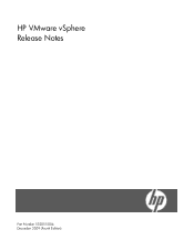 HP BL460c HP VMware vSphere Release Notes