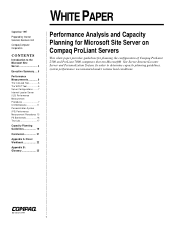 HP ProLiant 5000 Performance Analysis and Capacity Planning for Microsoft Site Server on Compaq ProLiant Servers