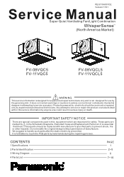 Panasonic FV-11VQC5 FV-11VQC5 Owner's Manual (English)
