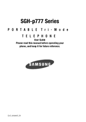 Samsung SGH-P777 User Manual (ENGLISH)