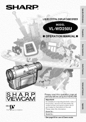 Sharp VL-WD250U VLWD250U Operation Manual