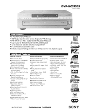 Sony DVP-NC555ES Marketing Specifications