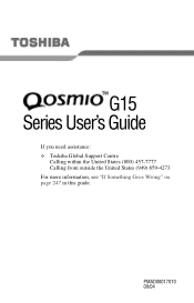 Toshiba Qosmio G15 Qosmio G15 Users Guide (PDF)