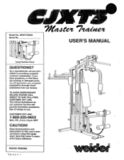 Weider Cjxt3 Master Trainer User Manual