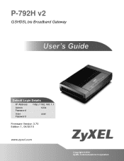 ZyXEL P-792H v2 User Guide