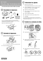 Epson WorkForce WF-3540 Installation guide (Spanish)