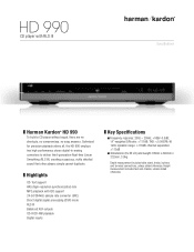 Harman Kardon HD 990 Product Information
