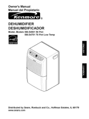 Kenmore 54501 Owners Manual