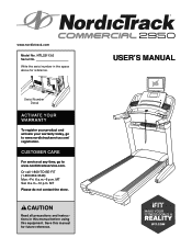 NordicTrack 2950 Treadmill English Manual