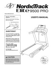 NordicTrack Elite 9500 Treadmill User Manual