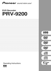 Pioneer PRV-9200 Operating Instructions