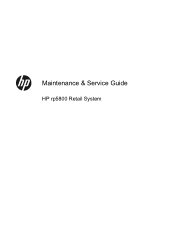 HP rp5800 Maintenance & Service Guide HP rp5800 Retail System