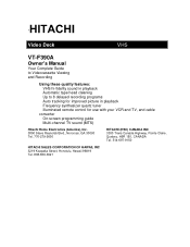 Hitachi VT-F390A Owners Guide