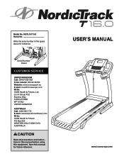 NordicTrack T16.0 Treadmill Uk Manual