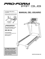 ProForm 3.8 Treadmill Spanish Manual