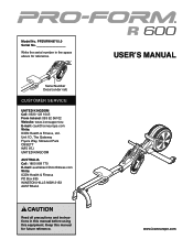 ProForm R 600 Rower English Manual