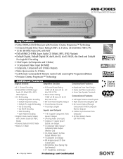 Sony AVD-C700ES Operating Instructions