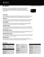 Sony KDL-42EX440 Marketing Specifications