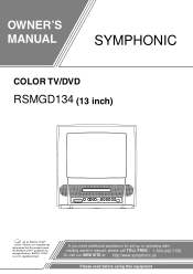 Symphonic RSMGD134 Owner's Manual