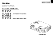 Toshiba TLP-250 Owners Manual