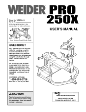 Weider Pro 250x English Manual