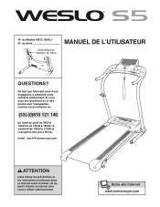 Weslo Cadence S5 Treadmill French Manual