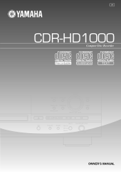 Yamaha CDR-HD1000 Owners Manual