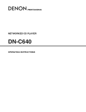 Denon DN-C640 Operating Instructions