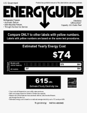 Frigidaire GRSC2352AD Energy Guide