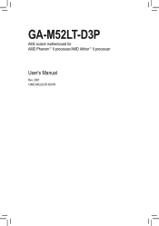 Gigabyte GA-M52LT-D3P Manual
