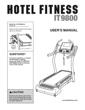 HealthRider Hotel Fitness It9800 Treadmill English Manual