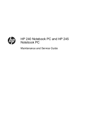 HP 245 HP 450 Notebook PC and HP 455 Notebook PC Maintenance and Service Guide