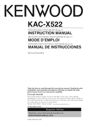 Kenwood KAC-X522 Instruction Manual