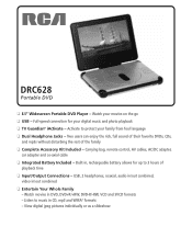 RCA DRC628 Spec Sheet - DRC628