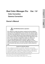 Sanyo PLCXF60 Instruction Manual, PLC-XF60 Real Colour Manager
