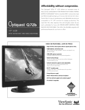 ViewSonic Q72B Q72b PDF Spec Sheet