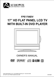 Audiovox FPE1708DV Owners Manual