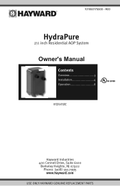 Hayward HYDRAPURE HydraPure Owners Manual