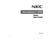 NEC 870 User Guide