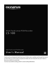 Olympus LS-100 LS-100 Instruction Manual (English)