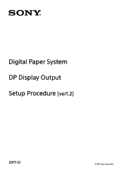 Sony DPT-S1 Installation Guide 1